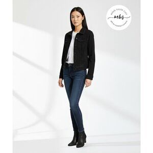 Liverpool Cropped Denim Jacket Black Women XS